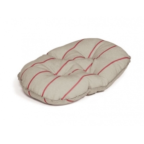 Medium Red Striped Cushion Dog Bed - Danish Design Heritage Herringbone 24"