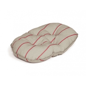 Large+ Red Striped Cushion Dog Bed - Danish Design Heritage Herringbone 35"