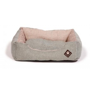 Small+ Green Striped Snuggle Dog Bed - Danish Design Maritime 45cm (18")