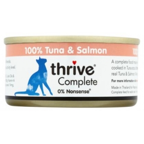 Thrive 100% Complete Wet Cat Food Tuna and Salmon 75g Can