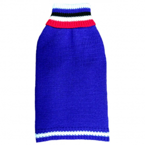 Animate Blue / Stripe Collar Design Polo Neck Jumper 8"