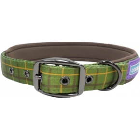 Dog & Co Country Nylon Padded Buckled Collar Green 3/4 " X 10 - 14 " Hem & Boo