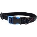 Hem & Boo Skye 1" X 14" -18" Padded Adjustable Dog Collar Black & Blues