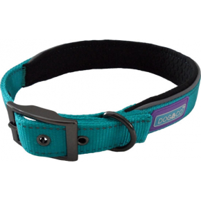 Hem And Boo Reflective & Padded Nylon Buckle Collar Medium 3/4” X 14-18” (35-45cm) Aqua