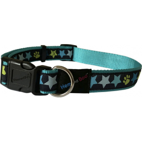 Hem & Boo Blue Stars Adjustable Collar 1/2 Inch X 10 - 14 Inch (1.2 X 25 - 35cm)
