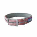 Large Pink Double Reflective & Padded Nylon Buckle Collar 1” X 18-22” (45-55cm)  Hem & Boo