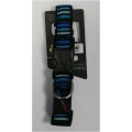 Hem & Boo Block 1" X 18-24" Adjustable Dog Collar Black & Blues