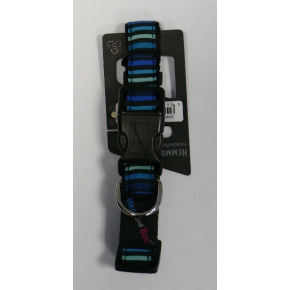 Hem And Boo Block Dog 3/4" X 14-18" Adjustable Collar Black/Blues