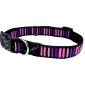 Hem And Boo Block Dog 3/4" X 14-18" Adjustable Collar Black/Pinks