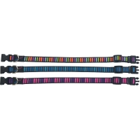 Hem & Boo Block 1" X 18" - 24" Adjustable Dog Collar Black & Pinks