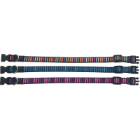 Hem & Boo Block 1" X 18-24" Adjustable Dog Collar Black & Blues