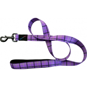 Hem And Boo Purple Check 1" X 48" Padded Lead Purple