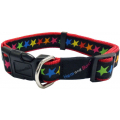 Hem & Boo Black Stars Adjustable Collar 3/4 Inch X 14 - 18 Inch 1.9 X 35 - 45cm