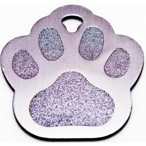 Engraved Silver Paw Print Dog Or Cat Tag