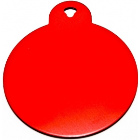 Engraved Small Red Circle Dog Tag - Cat Tag