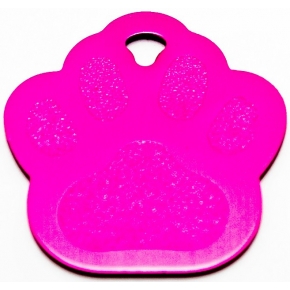 Engraved Pink Paw Print Dog Tag - Cat Tag