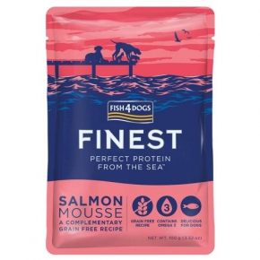 Fish 4 Dogs Finest Salmon Mousse Pouch 100G