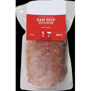 Pets Pantry Beef With Bone 1kg Frozen Raw Dog Food