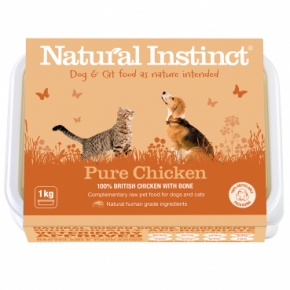 Natural Instinct Pure Raw Chicken Dog & Cat 1kg Frozen