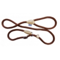 Rope Slip Lead Supersoft Brown With Tan 150cm Dog & Co