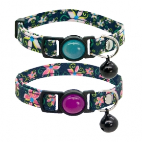 Cat Circus Floral Denim Cat Collar