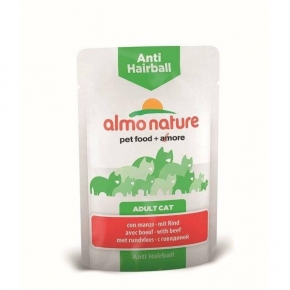 Almo Nature Anti Hairball Adult Cat With Beef 70g Pouch