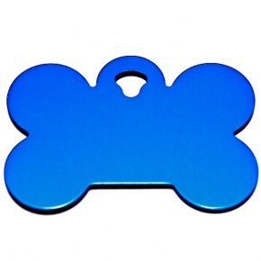 Engraved Large Blue Bone Dog Tag - Cat Tag