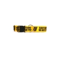 Yellow Design Caution Collar Do Not Pet 2 Inch Small