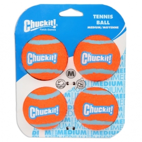 Chuckit Tennis Ball 4 Pack Medium 6.5cm