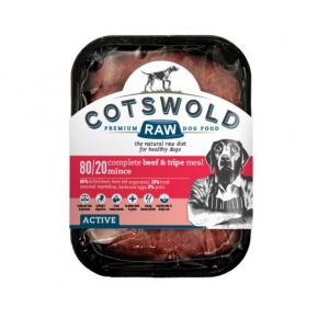 Cotswold Raw Mince 80/20 Active Beef And Tripe 500g Dog Food Frozen