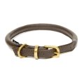 D&H Rolled Leather Collar Brown XS 23-30cm