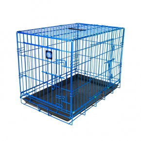 Dog Life Small Double Door Crate Blue L24" X W17" X H20" Or L60 X W42.5 X H51 Cm