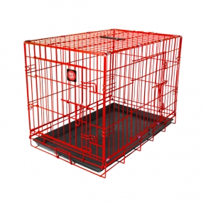Dog Life Large Double Door Crate Red L36" X W22" X H25" Or L91 X W56 X H64 Cm