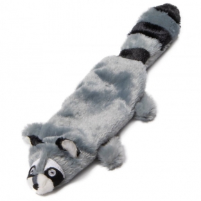 Animate Grey Racoon Flat Friend Dog Toy 15"