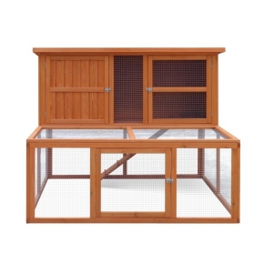 Harrisons Bowness Double Height Hutch with run natural 150x121x117cm