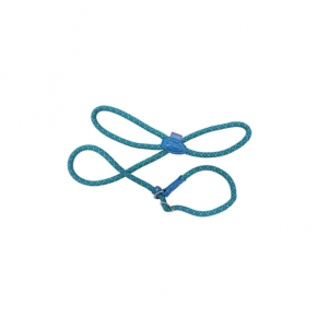 Hem And Boo Mountain Rope Slip Lead 1/2" X 60” (1.2 X 150cm) Ocean Blue / Lime Reflective