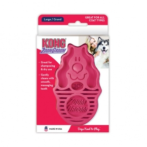 Zoom Groom Large Dog Raspberry Rubber 