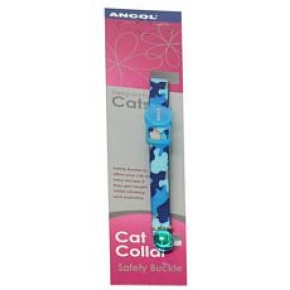 Ancol Cat Collar Safety Buckle Camoflage Blue