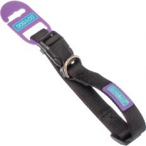 Dog & Co Black Adjustable Collar 1 Inch X 18 Inch - 24 Inch 2.5 X 45 - 60cm Hem & Boo