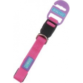 Dog and Co Adjustable Pink Collar 1/2" x 10-14" - 1.2 x 25-35cm 