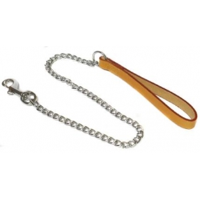 Ancol Heavy Chain Lead Tan Handle 30"