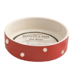 Polka dot red cat bowl 13 x 4cm  mason cash