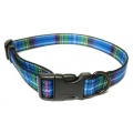 Ancol Nylon Collar Blue Tartan Adjustable 45-70cm