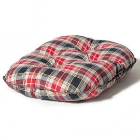 Large+ Red & Grey Cushion Dog Bed - Danish Design Lumberjack 35" - 89cm