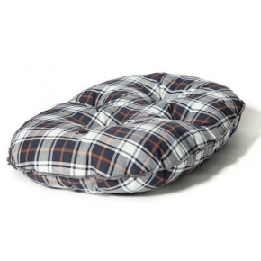 Large+ White & Navy Cushion Dog Bed - Danish Design Lumberjack 35" - 89cm