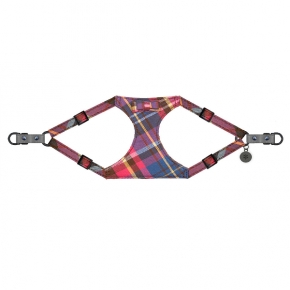 Sotnos Puppy Bow Red Tartan Harness With Grey 20mm Medium