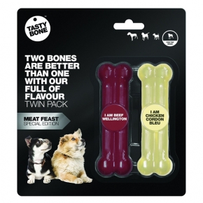 Toy Tasty Bone TOY Twin Pack Meat Feast