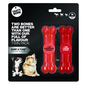 Toy Tasty Bone TOY Twin Pack Surf & Turf