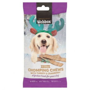 Webbox Festive Christmas Dog Chomp Chews Turkey And Cranberry 15 Pack