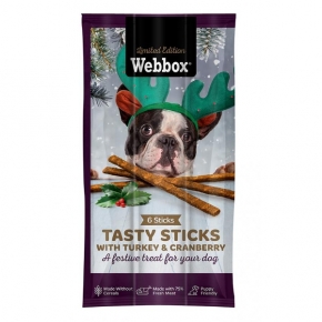 Webbox Festive Christmas Dog Sticks Turkey And Cranberry 30g